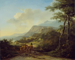 Paysage italien avec voyageurs, 1645-50