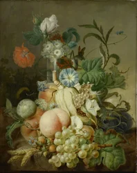 Nature morte avec des fleurs et des fruits