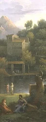 Figures dans un paysage classique