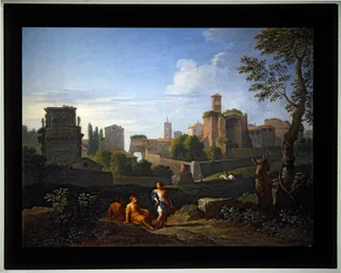 Ensemble de quatre caprices ; (4) Arches de Constantin et Titus, Tour du Capitole, Temple de Vénus et la Tour de l