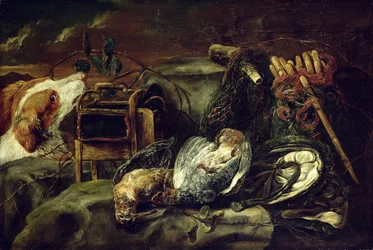 Nature morte de chasse avec oiseaux morts