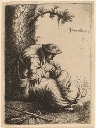 Mendiante épluchant un garçon, 1632
