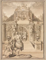 Persée et Minerve devant un temple
