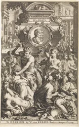 Bacchanale romaine (Page de titre pour Decius Junius Juvenalis et Aulus Persius Flaccus, 1709)
