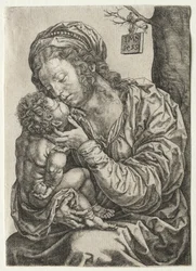 La Vierge assise au pied d
