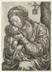 La Vierge assise au pied d