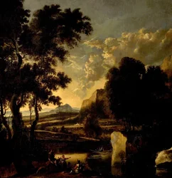 Paysage avec figures au premier plan