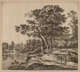 Paysage avec quatre arbres