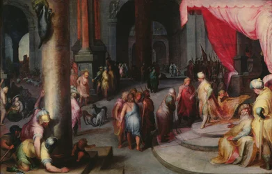 Joseph présente son père et ses frères au Pharaon, vers 1590