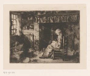 Femme assise dans un intérieur
