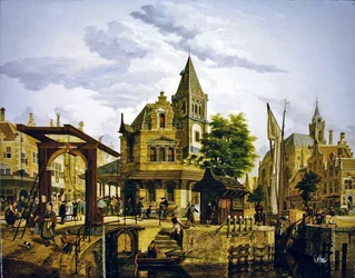 Scène de rue hollandaise le long d