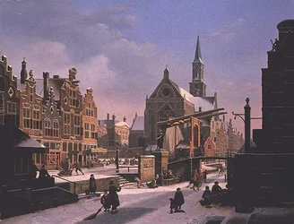 Scène de ville en hiver