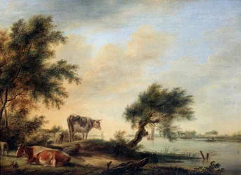 Paysage avec un troupeau, 18ème siècle