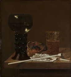 Nature morte avec Roemer, verre à bière et pipe