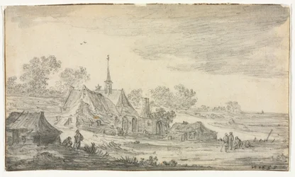 Groupe de bâtiments sur un rivage, 1653