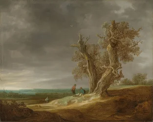 Paysage avec deux chênes. 1641