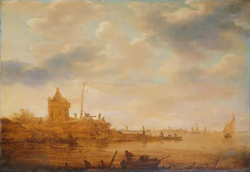 Vue sur la rivière avec poste de garde