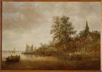 Paysage fluvial (peinture sur toile)