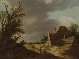 Route sablonneuse avec une ferme, 1627