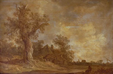 Paysage boisé avec figures et chêne