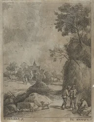 Paysage avec voyageurs et deux bergers