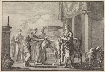 Aaron bénit le bétail sacrificiel
