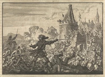 Assaut repoussé des murs de Livron, défendu par les Huguenots, 1574