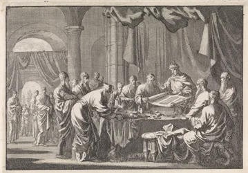 Réunion des 72 traducteurs de la loi sur ordre du roi Ptolémée Philadelphe