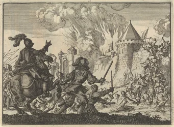 Troupes hollandaises assiégeant le mur de Tirlemont, 1635