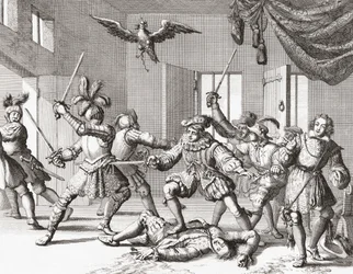 John et Alexander Ruthven tentant d