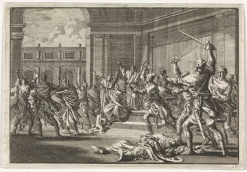 Émeute et combat dans le temple à Jérusalem