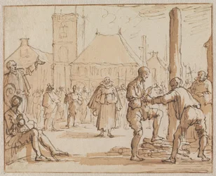 Pieter Bekjen monte sur le bûcher à Amsterdam en 1569