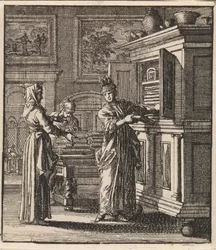 Une femme sort des objets d