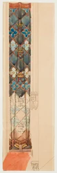 Carton pour la polychromie de la basilique Sainte-Marie - Frise à motif géométrique