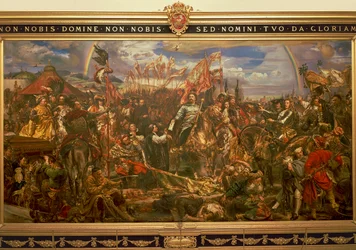 Peinture de Jan Matejko ou Jan Mateyko (1838-1893), représentant Jan III Sobieski libérant Vienne et envoyant le message de la victoire au pape