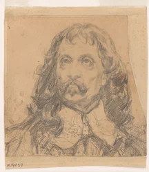Étude de portrait de la tête de Jan Kazimierz (probablement une étude pour un tableau).