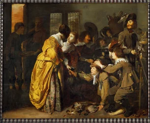 Retour de la chasse (peinture sur bois de chêne)