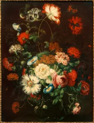 Nature morte de fleurs dans un vase en verre