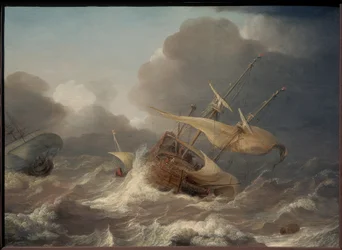 Navires néerlandais dans une tempête