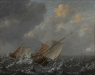 Navires sur une mer agitée