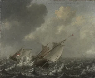 Navires sur une Mer Agitée