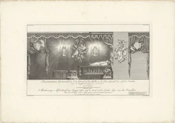 Côté droit de la salle avec le lit funéraire du prince Guillaume IV, 1751
