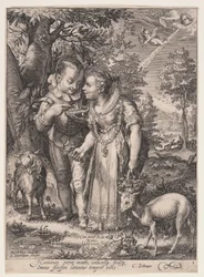 Printemps (Deux enfants jouant avec un oiseau), extrait des Quatre Saisons