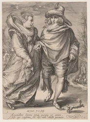 Winter (Young Couple Skating), extrait des Quatre Saisons