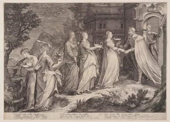 Vierges sages reçues par Notre Seigneur, de la parabole des vierges sages et des vierges folles
