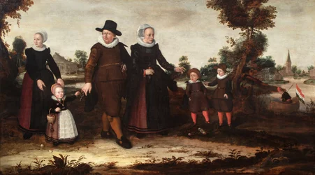 Portrait de groupe du peintre Jan Siewertz Kolm, de son épouse Fijtge Lindemans, de leurs enfants Anna Jansdr., Siewert Jansz. et Hans Jansz. et d