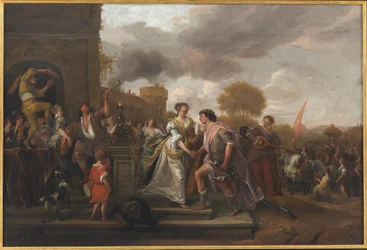 David revenant victorieux après avoir vaincu Goliath et les Philistins