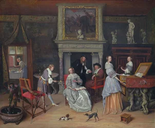 Intérieur fantastique avec Jan Steen et la famille de Gerrit Schouten