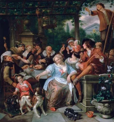 Compagnie joyeuse sur une terrasse, vers 1673-1675