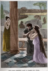 Tous deux prièrent dans la maison de César (chapitre VIII) illustration par JAN STYKA (1858-1925) pour le roman « Quo Vadis » de Henryk Sienkiewicz